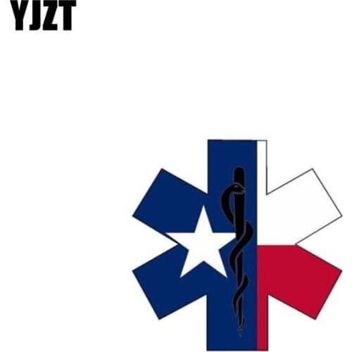 YJZT 10CM*9.8CM Star of Life Car Sticker Personality TEXAS Flag Decal Car Accessories 6-0814