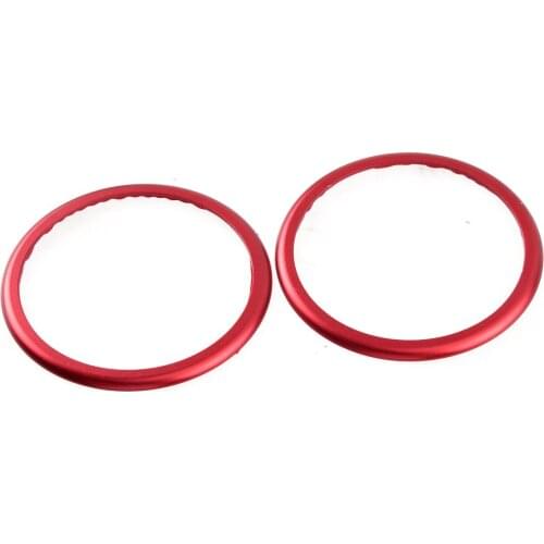 1 Pair Red Car Front Interior Speaker Frames Rings Trims Aluminum Alloy Decoration Fit for Hyundai Sonata 2020 2021