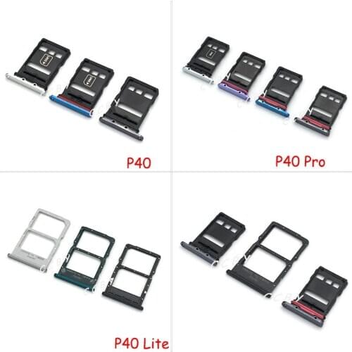 10pcs SIM Card Tray Holder Slot Adapter Socket Dual SIM For Huawei P40 Pro P40 Lite Replacement Parts