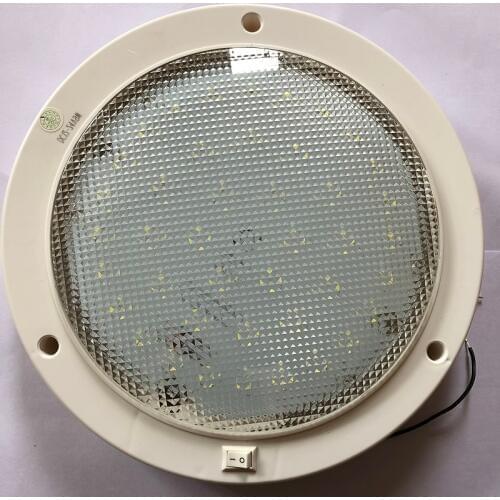 12V-24V DC 220MM Cold White LED Dome Light PC Shell Ceiling Lamp ON/OFF Switched Caravan/Camper Trailer/RV Camping Accessories