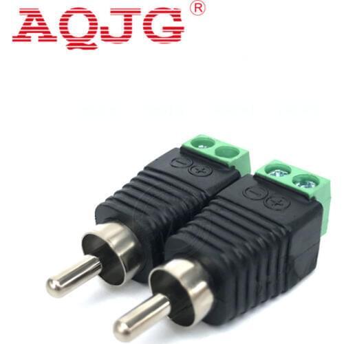 4PCS Terminal Block Dc Power To RCA Male For TV Video Adapter Cinch Connector For CCTV Cameras Connector