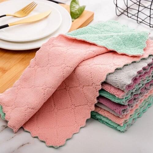 5/10 Pcs Super Absorbent Microfiber Kitchen Dish Cloth High-Efficiency Tableware Household Cleaning Towel Kitchen Tools Gadgets