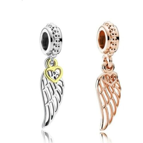 5PCS Charms Rose Gold/Silver Color Wing Feather Shape Pendant Handmade Hanging Crafts For DIY Fashion Vintage Choker Necklace