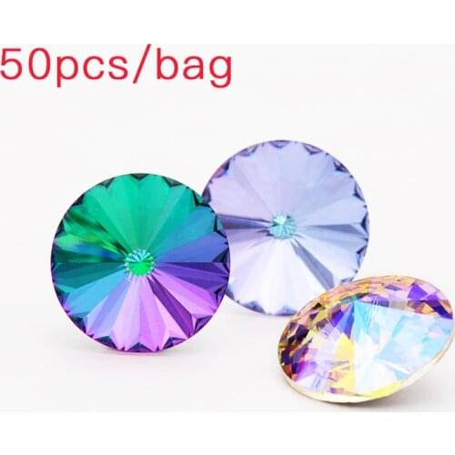 50pcs/bag Vitrial Color Strass Crystal K9 Glass Rhinestones Pointback stones for Diy Craft Christmas Clothing Garment Decoration