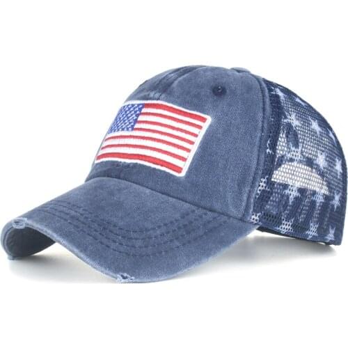 Baseball Cap Adjustable Men Cotton USA American Flag Hip Hop Breathable Hat Sport Caps