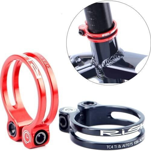 Quick Release 31.8mm 34.9mm Aluminum Alloy Road Mountain Bicycle Bike Seat Post Seatpost Collar with Titanium Bolt