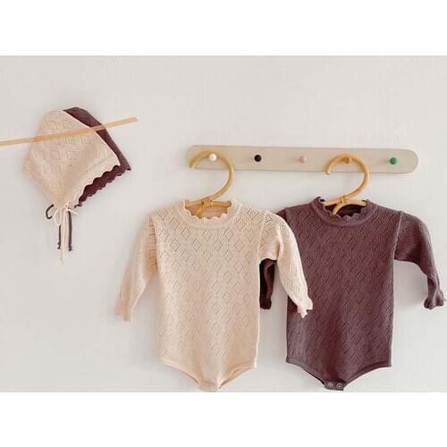 Baby Knit Bodysuit Newborn Baby Girl Knitted Bodysuit Spring Autumn Long Sleeve Baby Girl Clothes Infant Toddler Girl Jumpsuit