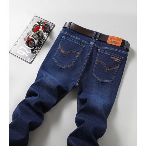 Classic Brand MenS Plus Size Jeans 2021 Autumn New Business Casual Loose Stretch Denim Trousers Male Thick Straight-Leg Pants