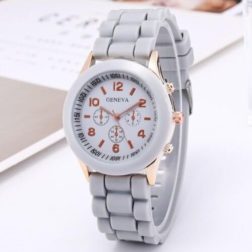 Classic Style Geneva Jelly Macaron Silicone Watch Student Childrens Gift Quartz Watch Jam Tangan Free Shipping