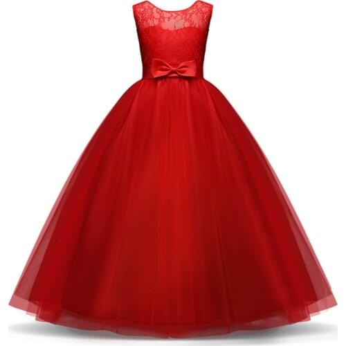 Summer Flower Lace Dress Girls Wedding Party Kids Dress Children Dress For First Communion Elegant Princess Girls Dress Vestidos