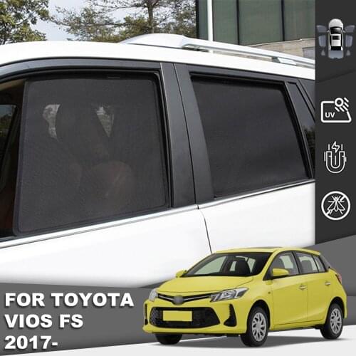 For Toyota VIOS FS 2017-2021 Windshield Sunshade Car Visor Magnetic Uv Shield Rear Foldable Window Mesh Auto Door Frame Curtain