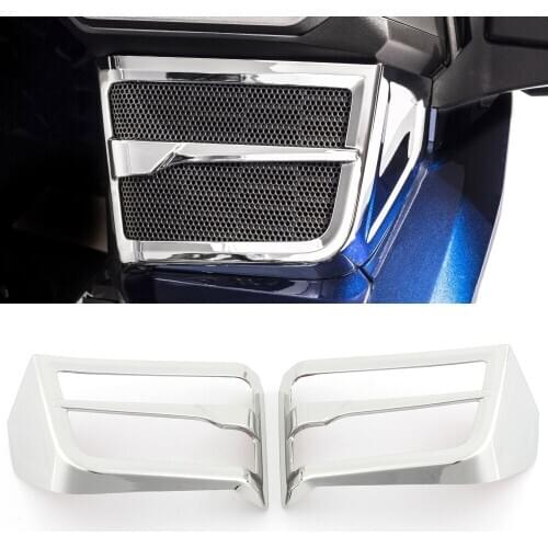 Motorcycle Front Chrome-Plated Speaker Grille Cover Accent Trim Protector For Honda 18-Up Gold Wing 1800 GL1800 F6B Accessories