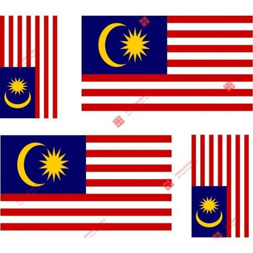 Set of Interesting 4x Sticker Vinyl Car Bumper Decal Outdoor Car Moto World Flag Malaysia Racing Helme Tlaptop Stickers