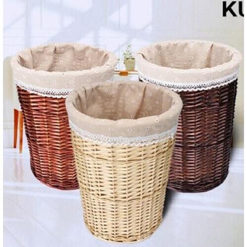 2019 Newest handmade wicker weaving large size dirty clothes Organizer Sundries boxes storage basket With lid