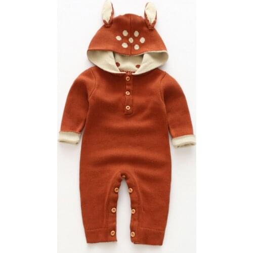 Autumn Winter Baby Boys Girls Long Sleeve Deer Rompers Baby Clothes Rompers Kid Rompers Infant Boys Girls Clothing Rompers