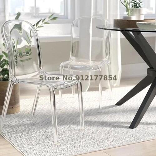 Nordic Creative Transparent Stool Acrylic Modern Minimalist Crystal Makeup Chair Net Red Ins Chair Plastic Dining Chair