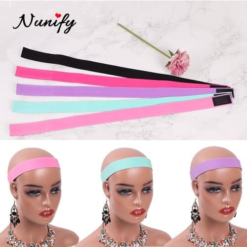 Adjustable Wig Band To Melt Lace 3Cm Pink Black Edge Slayer Elastic Band With Adjustable Velcro End Elastic Band For Hair Edges