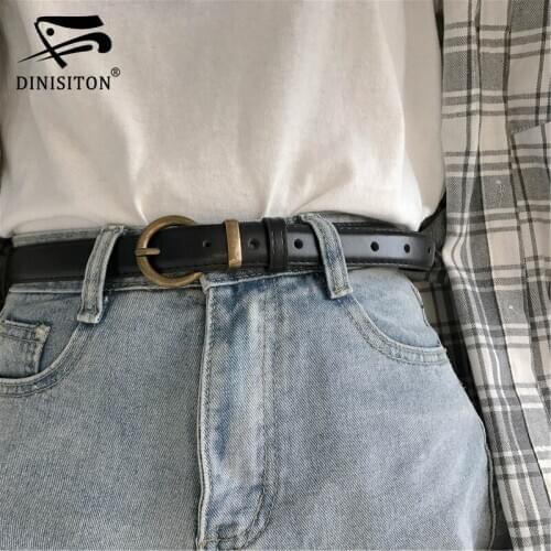 DINISITON Female Genuine Leather Belts For Women Jeans Dress Waist Strap Pin Buckle Belt Casual Cummerbunds Luxury Brand