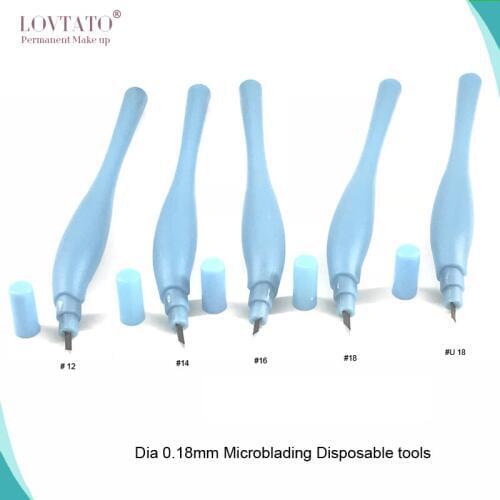 2018 Newest Dia 0.18mm Disposable Microblading Handtool With Lid Plastic Tebori Pen Sterilized Permanent Makeup Tattoo Machines