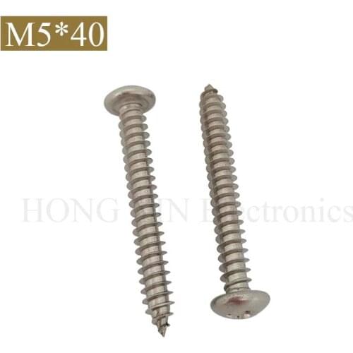 【M5*40】304 stainless steel Cross Phillips Pan Round Head Self tapping Screw