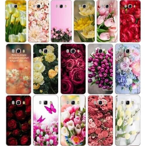 356FG Beautiful Garden Red Roses Flowers Soft Silicone Tpu Cover phone Case for Samsung j3 j5 j7 2016 2017 j330 j2 j6 Plus 2018