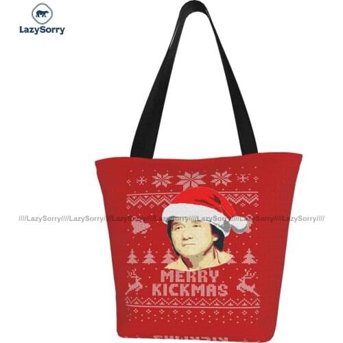 Jackie Chan Shopping Bag Outdoor Female Handbag Gift Aesthetic Polyester Bags