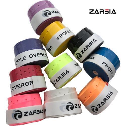 20pcs/lot)ZARSIA Tennis Racket Grip Anti-skid Sweatband perforated Badminton Grips Racquet sticky sports overgrips