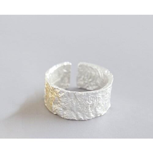 Hot sale punk hiphop rock cracked uneven peace wide big adjustable finger ring rings for women large KJZ0370