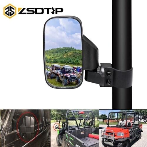 ZSDTRP Black Orange Mictuning UTV Side Mirror with 1.75" & 2" Mounts Rubber Pad Rearview Mirrors For UTV General Model