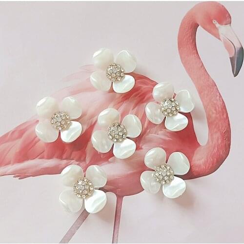 10pcs/batch Shell Rhinestone Alloy Jewelry accessories Diy handmade hair accessories necklace mobile beauty key ring jewelry but