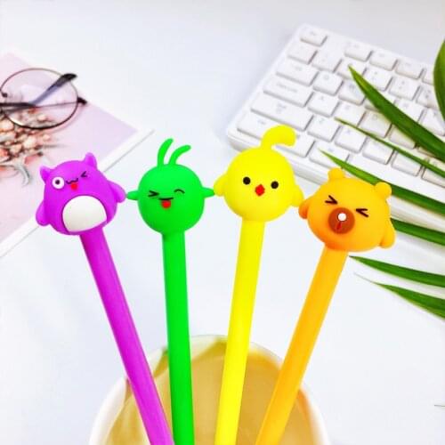 24 Pcs Creative Cute Pens Cartoon Animal Chick Gel Pen Student Stationery Stationery for School Escolar Material Escolar