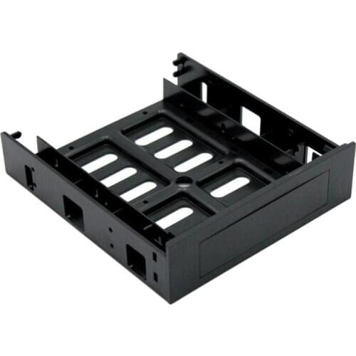 5.25 inch CD-ROM Space to 3.5 inch 2.5 inch SATA HDD Mobile Rack Bracket Enclosure Black for PC