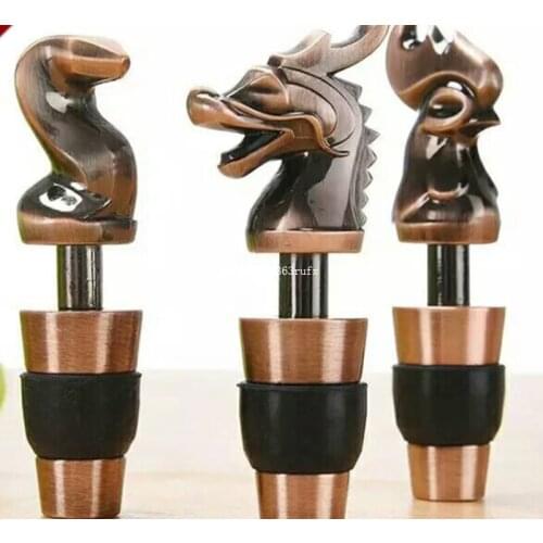 60PCS Chinese Zodiac Wine Stoppers Bar Tools Bottle Reusable Bottle Saver Stopper Cork Gift Wine Plug Cap Wine Beverage