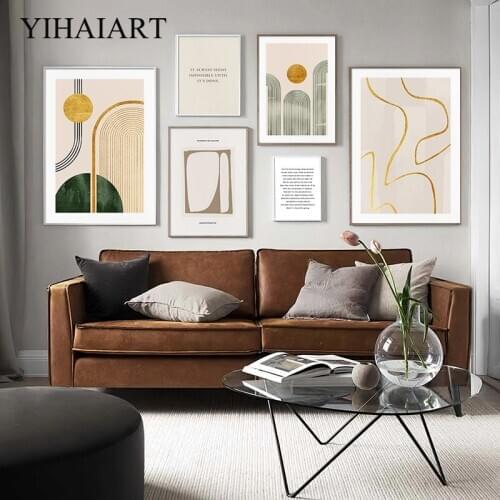 Abstract Sunrise Canvas Wall Print Geometry Graphic Art Painting Nordic Poster Minimalist Picture Modern Living Room Home Decor