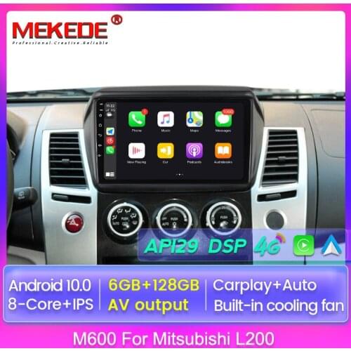 6GB+128GB Android 10.0 NO DVD 2 Din Car Radio Multimedia Video Player Navigation GPS for Mitsubishi Pajero Sport 2 L200 WIFI BT