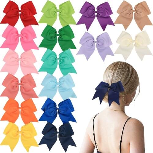 XIMA 10pcs/lot 8inch Ribbon Hair Bow with Alligator Hair Clip for Hair Accessories
