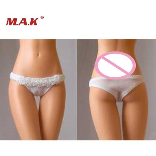 1:6 white color female girl woman women low waist sexy underwear bikini pants fit for 12" girl young lady action figures clothes