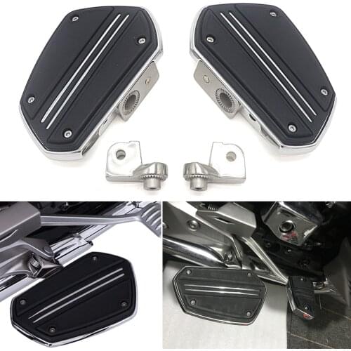 Motorcycle Twin Rail Floorboards w/ Driver Adapter For Honda Goldwing 1800 F6B GL1800 2018 2019 2020 2021 68201-68221