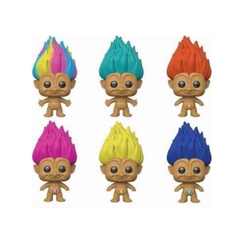 Movie&TV Good Luck Trolls Elves Yellow Pink Green Vinyl Action Figures Toys for Children Gifts