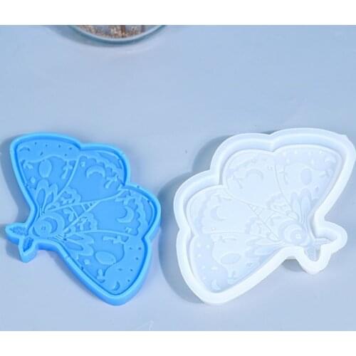 1 Piece Butterfly Coaster Mold Candle Holder Resin Molds DIY Silicone Mold for Tray Epoxy Craft Mold