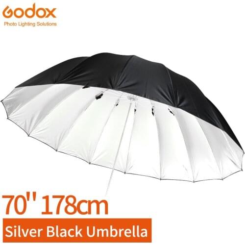 Godox Studio Photogrphy 70 inch 178cm Silver Black Reflective Umbrella Studio Lighting Light Umbrella