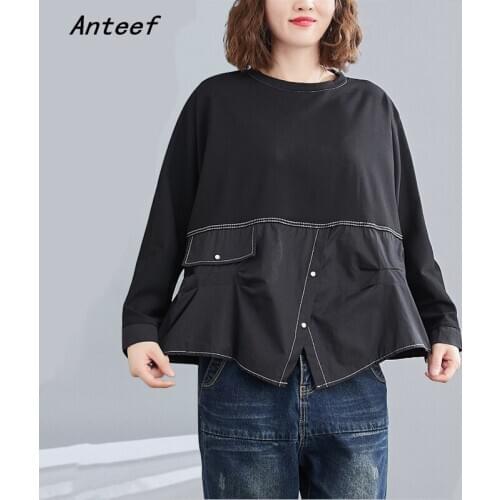 Korean cotton vintage spring autumn casual loose tops tee t shirt women t-shirt ladies tshirt clothes 2021 streetwear