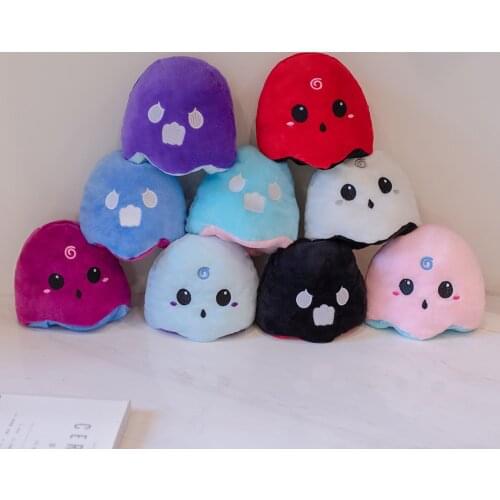 Kawaii Flip Luminous Ghost Plush Toy Stuffed Flip Happy Toy Ghost Doll Popular Soft And Cute Childrens Gift