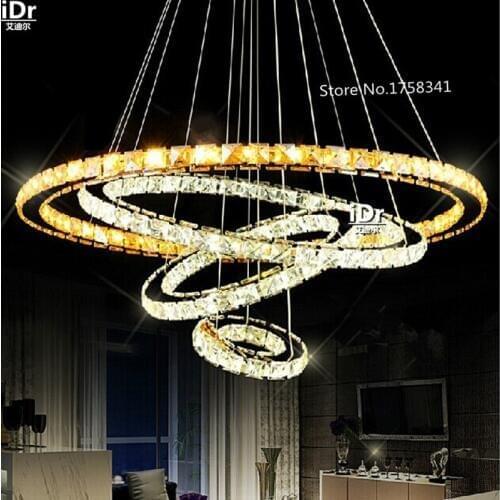 Creative personality NEW Diamond 4 Ring LED K9 Crystal Chandelier Light Circles Crtstal lamp Upscale atmosphere