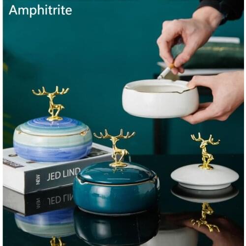 Creative cigar Ashtray Nordic Personality Design Ashtray Office Ceramic Office Great Capacity Ashtray With Gift Lids For