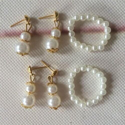Doll Pearl Necklace Earring Doll Accessories For BIyth Babie