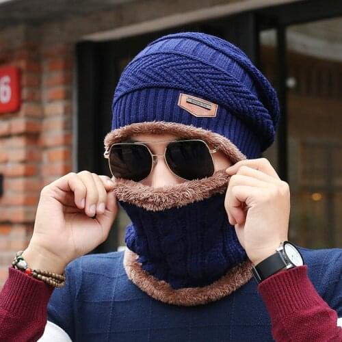 Hot Mens Knitted Neck Warmer Winter Hat Woolen Warm Hiking Cycling Outdoor Ski Cap Sports Climbing Women Knit Scarf Beanies