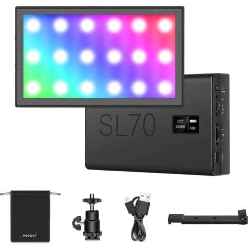 Neewer SL70-APP RGB Led Video Light, APP Control, Built-in 2000mAh Rechargeable Battery CRI95+ for Photo Studio Video Lighting