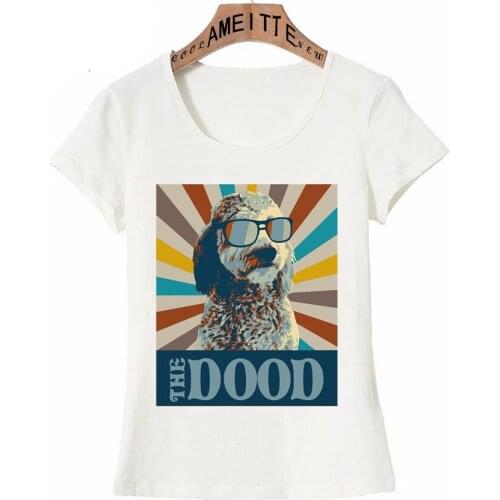 New Summer Fashion Women T-shirts The Dood Retro Goldendoodle Collection Print T-Shirt Funny Woman Casual Tops Cute Girl Tees