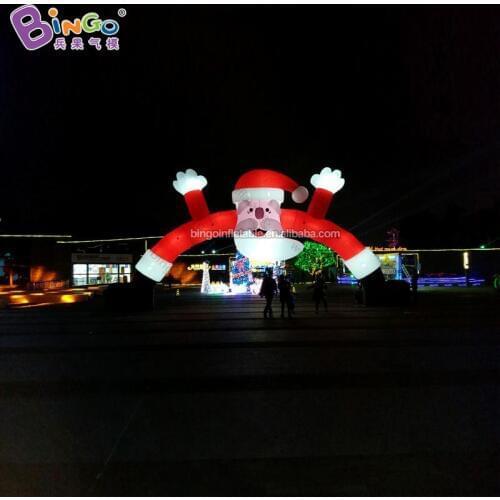 Personalized 12X7.3 meters christmas inflatable santa arch / inflatable santa claus arch for decoration toys